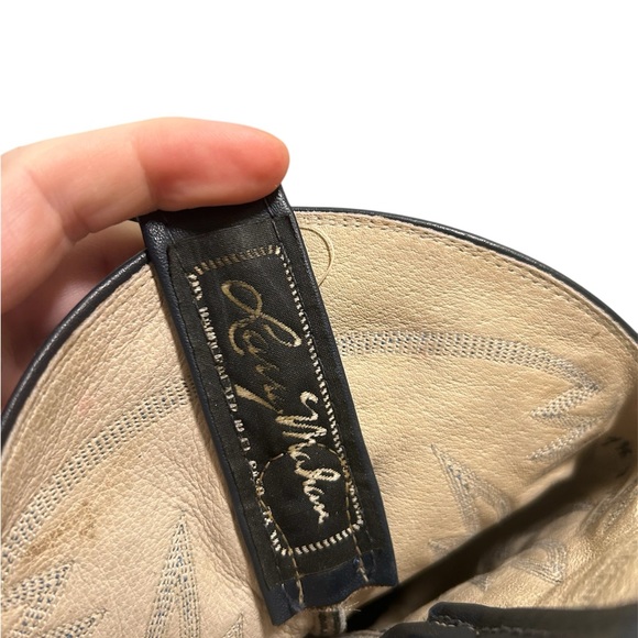 Vintage Larry Mahan’s Blue uppers with Ostrich Lowers: Women’s 7.5 B width - Picture 3 of 4